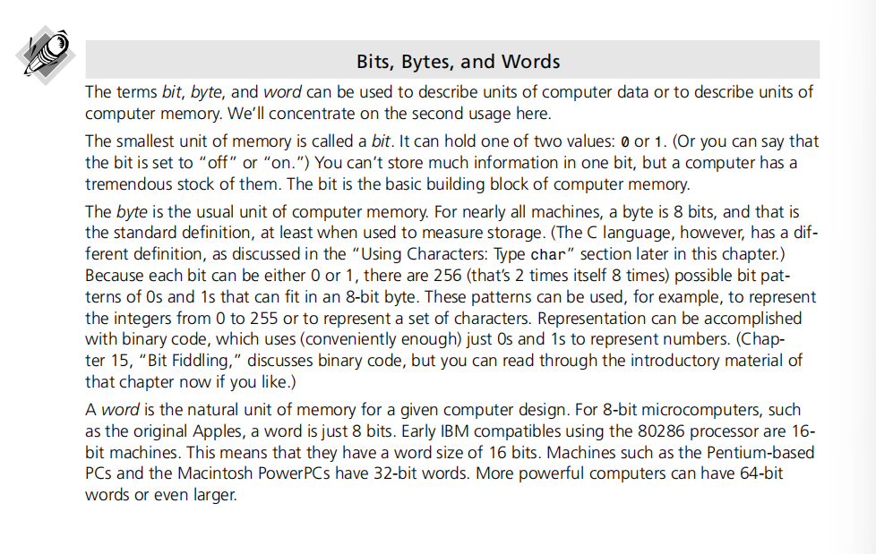 Bits, Bytes and Words